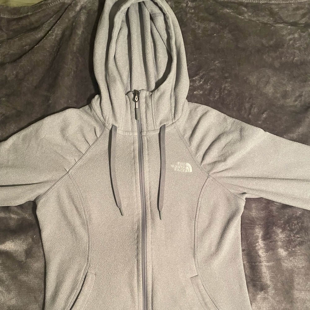 Womens North Face. Womens North Face Extra Small Grey Hooded Zip up Jacket